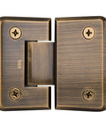 Pinnacle 045 Series Glass To Glass Standard Hinge In Antique Brass Model 135186 for 135 Degree Glass To Glass Swing
