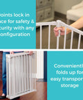 Two Panel Extension For A 3 In 1 Metal Superyard Adds Up To 48 Inches Of Extra Wide Safe Space displayed folding for storage