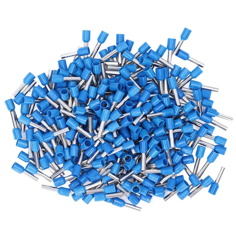 Heavy Duty Insulated Ferrule Butt Terminals Kit With Crimp Copper Wire Connectors For Tough Electrical Wiring Jobs And Industrial Control Systems That Stay Secure And Stop Leaks, blue 1000pcs