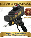 Image of Portable Sand Blaster Gun Kit For Rust Removal Glass Etching And Paint Stripping With Gravity Feed Reservoir.