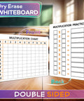 Dry Erase Multiplication Board 9x12 Inch Double Sided Times Table Whiteboard With Easy Wipe Coating for Kids in classroom setup