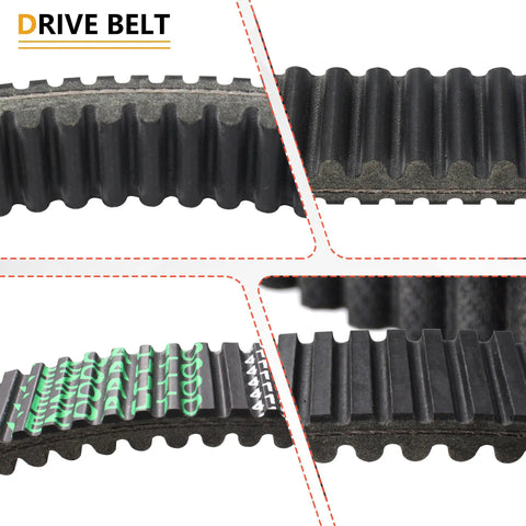 CVT Drive Belt For Ski Doo Snowmobiles MXZ 600 600R 800R 900 1200 Renegade close-up showing teeth and texture