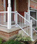 White deck with 40 Piece Deck Railing Brackets Connectors For 2x4 Railing Posts With 240 Wood Screws Nylon Pre Drilled 90 Degree Railing