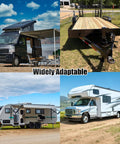 Heavy Duty Two Piece Trailer Lift Gate Latch Kit Hella Tough Galvanized Steel Cargo Door Locks For Rv Camper view of multiple adaptable RVs and trailers.