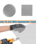 Person cutting Pro Grade Stainless Steel Wire Mesh Roll 20 Mesh With 1mm By 1mm Openings 0.23mm Wire 16.5 x 47.2 Inches 42 x 120 cm 304 Grade