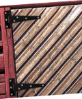 8 Pack 5 Inch Black Galvanized T Type Weld On Chest Hinges Detachable Slip Joint Outdoor Hinges on a wooden gate