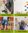25 Pack Rock Climbing Holds Kit with Multi Color Grips and Mounting Hardware for Indoor Outdoor Climbing