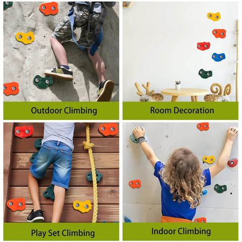 25 Pack Rock Climbing Holds Kit with Multi Color Grips and Mounting Hardware for Indoor Outdoor Climbing