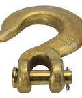 Half Inch Clevis Slip Hook Four Pack Grade 70 Heavy Duty Tie Down Hooks For Chains Trailers And Load Binding Applications With 11300 Lbs Working Load Limit Yellow Zinc Chromate shown
