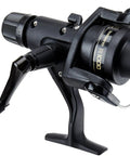 Side view of a Lightweight Fishing Reel With Graphite Frame And Sideplate, Graphite Rotor And Spool, Rear Drag And QuickFire II System