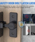 90 Degree Flip Barn Door Lock Heavy Duty Sliding Gate Latch For Garden Bathroom And Garage Doors Matte Black Zinc Alloy Rustproof