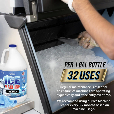 Pro Grade Ice Machine Cleaner 1 Gallon NSF Certified For Drinking Water Treatment Nickel Safe Descaler Made In USA Universal Compatibility For Commercial And Residential Ice Makers, 32 uses