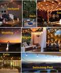Outdoor String Lights 150 Ft LED Shatterproof Patio Lighting With 50 Waterproof Bulbs 2 Pack lighting various outdoor spaces