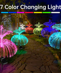 Lit Jellyfish Solar Lights Outdoor Garden 3 Pack Waterproof Color Changing Yard Decor With Star And Moon Accents, path view