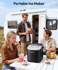 Group enjoying drinks made with Countertop Ice Maker With Handle Portable Bullet Ice In 6 Minutes, Makes 26.5 Lbs Per Day, Black