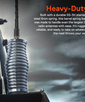 Black 2-Piece Heavy-Duty Stainless Steel CB Radio Antenna Spring Mount Base for Offroad UTV ATV close-up view