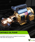 12 GPM Portable Oil Pump with Custom US Made Baldor Motor, Viton Seals, designed for cold and high viscosity oils, engine view
