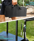 Person holding bag for Backyard BBQ Essential 5 Piece Grill Tools Set With Heavy Duty Wire Brush Spatula Fork Tongs And Basting Brush