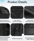 Heavy Duty 900D Waterproof Winch Cover With Top Zipper Fits 8000-13500 Lbs Electric Winches showcasing fabric and zipper details.
