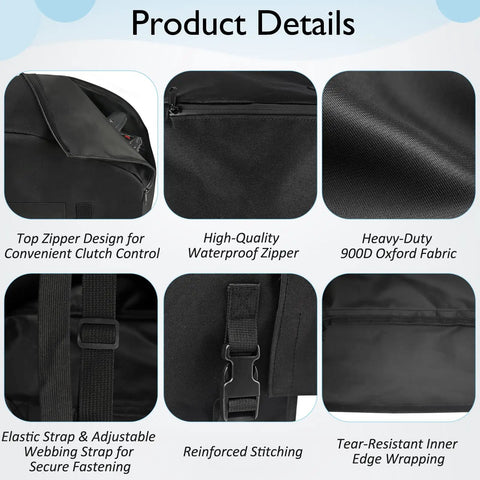 Heavy Duty 900D Waterproof Winch Cover With Top Zipper Fits 8000-13500 Lbs Electric Winches showcasing fabric and zipper details.