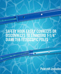 Detailed view of Heavy Duty Aluminum Pool Safety Hook Pole designed for emergency rescue operations, attaches to 1-1/4" poles.