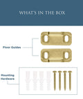Interior Sliding Barn Door Hardware Double Floor Guide 1 3/4 In Brushed Gold Keeps Door On Track And Prevents Swinging