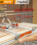 Ready To Roll Manual Drive Upgrade For Custom Slab Flattening Mill Featuring Adjustable Cut To Fit Timing Belts and Straightforward Assembly for Serious Home Shop Woodworking in use.