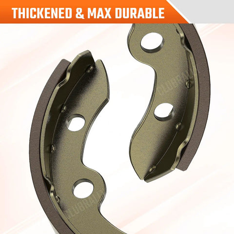 Close-up of Brake Shoes Spring Kit For Club Car DS And Precedent Golf Carts 1995 And Up, showing two gold metal shoes.