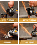 Tough As Nails 4.5 Inch Plug And Play Corded Angle Grinder used for steel cutting, metal cutting, grinding, and polishing.