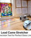 Professional Lead Came Stretcher And Vise Tool For Stained Glass Crafts Delivers Knockout Tension Control on a workbench.