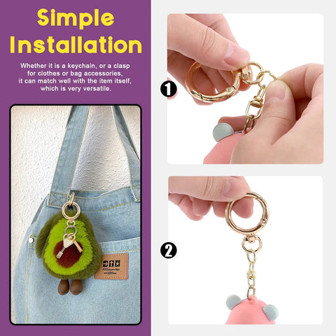 24Pcs Round Spring Clips Kit With Swivel Snap Hooks O Rings D Rings Buckles In 3 Colors 20Mm Inside Diameter on bag and fingers