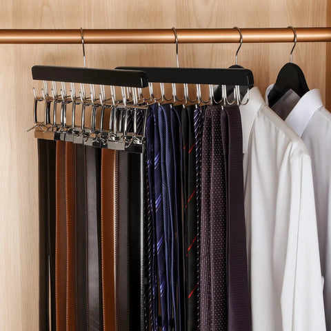Slick Dual Purpose Closet Rack Hanger With Twenty Heavy Duty Hooks For Belts And Ties Keeps Your Dresser Wardrobe Hella Organized And Wrinkle Free Hat Storage