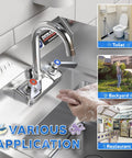 Stainless Steel Wall Mount Hand Sink for Commercial Kitchens and Laundries, 12 By 10 Inch Basin with 5.5 Inch Depth, Strainer and Faucet Included