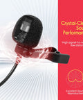 Lavalier mic from Dual Channel Wireless Microphone System With Dual Frequency Receiver And 2 Lavalier Mics, 2 Headset Mics, 2 Transmitters