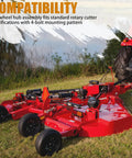 Beefy Tail Wheel Hub For Rotary Cutter, 4 Bolt Holes, 1 Inch Axle Universal Fit on Red Agricultural Machinery in Field