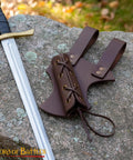 Medieval Leather Sword Frog Holster For Dagger Rapier And Sabre Props on stone, thick leather belt holder