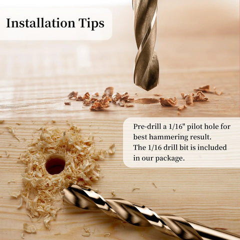 120 Pcs Copper Nails 1 Inch With 1/16 Inch Drill Bit 99.95 Percent Pure Copper Roofing Nails pre-drilling installation tips