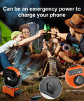 Group camping with 40000mAh Camping Fan With LED Light Remote And Hook Rechargeable Oscillating Tent Fan for power outs travel RV job site
