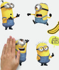 Minions The Rise Of Gru Peel And Stick Vinyl Wall Decals Set Of 30 featuring hand applying decals on smooth surface