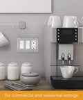 Heavy Duty Stainless Steel Wall Plate For Decorator Switch And Outlet, Three Gang, 4.5 By 6.38 Inches, kitchen setting