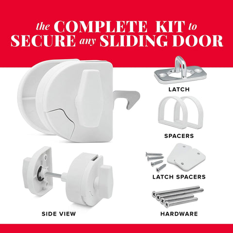 Two Way Sliding Door Safety Latch For Pool Safety Easy To Install Opens From Inside And Outside Childproof Lock Prevents Unwanted Outbound