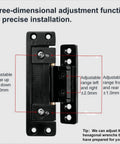 Ultra Thin Hidden Door Hinges With Adjustable Butt And Silent Operation, Heavy Duty Concealed Zinc Alloy Hinges For Secret Doors, 110 Degree Opening, No Hole Digging Needed, Low-Profile Install For Thin Doors, YCHE-02 showcasing adjustment features