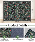 Green Grass Office Chair Mat For Hardwood And Tile Floors 36 By 48 Inches Heavy Duty Desk Chair Mat with floral design and anti-slip backing.