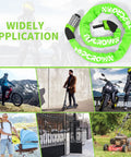 Heavy Duty Metal Digital Dial Chain Lock For Bikes And Electric Scooters Three Point Two Foot Long With 5 Digit Keyless Combination Neon Green