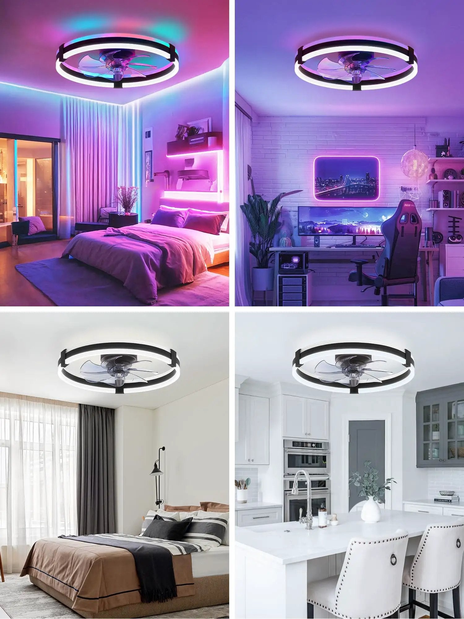 20 Inch Low Profile Ceiling Fan With Lights And Remote ✓