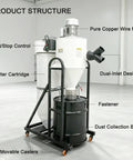 No Nonsense Heavy Duty Cyclone Dust Collector Dual Inlet Shop Woodchip Separators 100 Gallon Two Stage Barrel Vacuum With Pure Copper Motor High Cfm Blower Built Tough For Real Jobs with dual-inlet design and filter cartridge