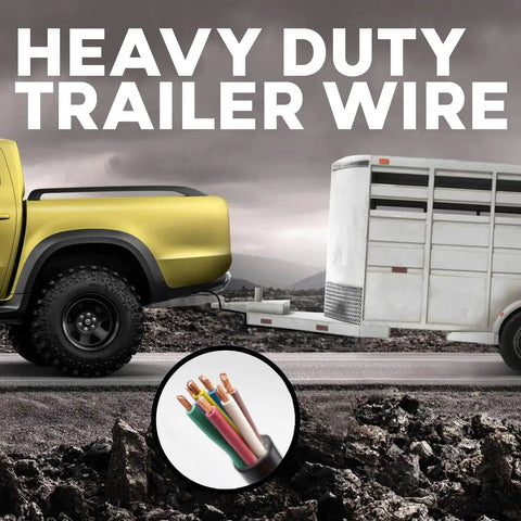 Beefed Up 7 Way Trailer Wire With 14 Gauge 7 Conductor Insulated Cable Weatherproof And Color Coded Wiring Extension For RV And Automotive Use Durable 100 Feet Long