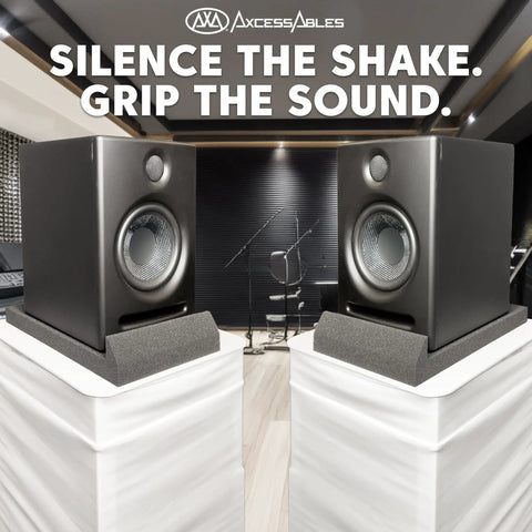 Pro Grade Studio Monitor Isolation Pads For 3 To 5 Inch Speakers High Density Acoustic Foam Risers Angled Sound Isolation