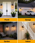 Industrial Outdoor Wall Light Fixtures Set Of 2 With Water Ripple Glass installed on porch, garage, garden, and indoor wall
