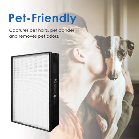 Made In Taiwan A2 Replacement Filter Pack For Filtrete Room Purifiers FAP-C02-A2 FAP-C03-A2 with pet-friendly feature shown